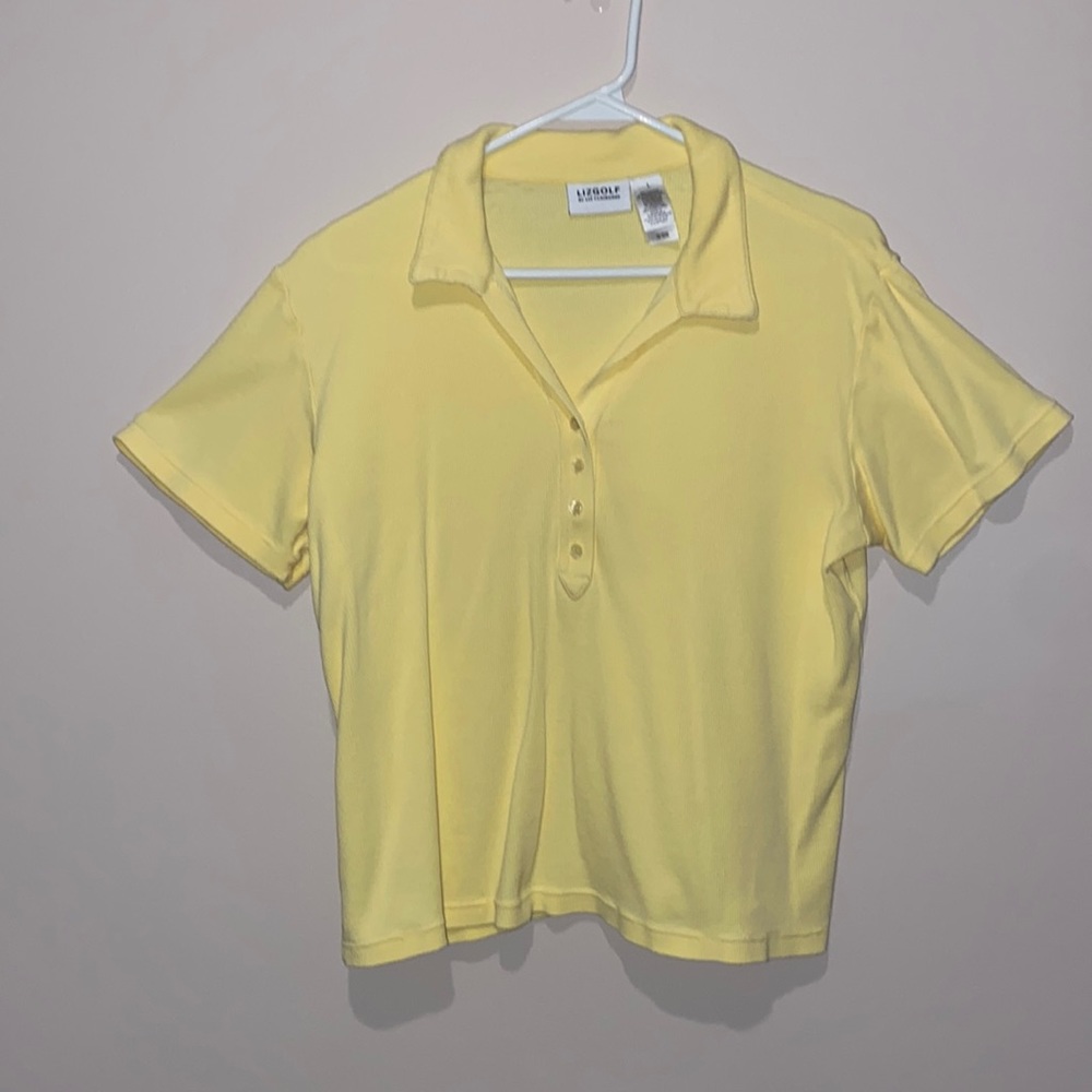 LizGolf by Liz Claiborne polo shirt - Yellow Short Sleeve size L